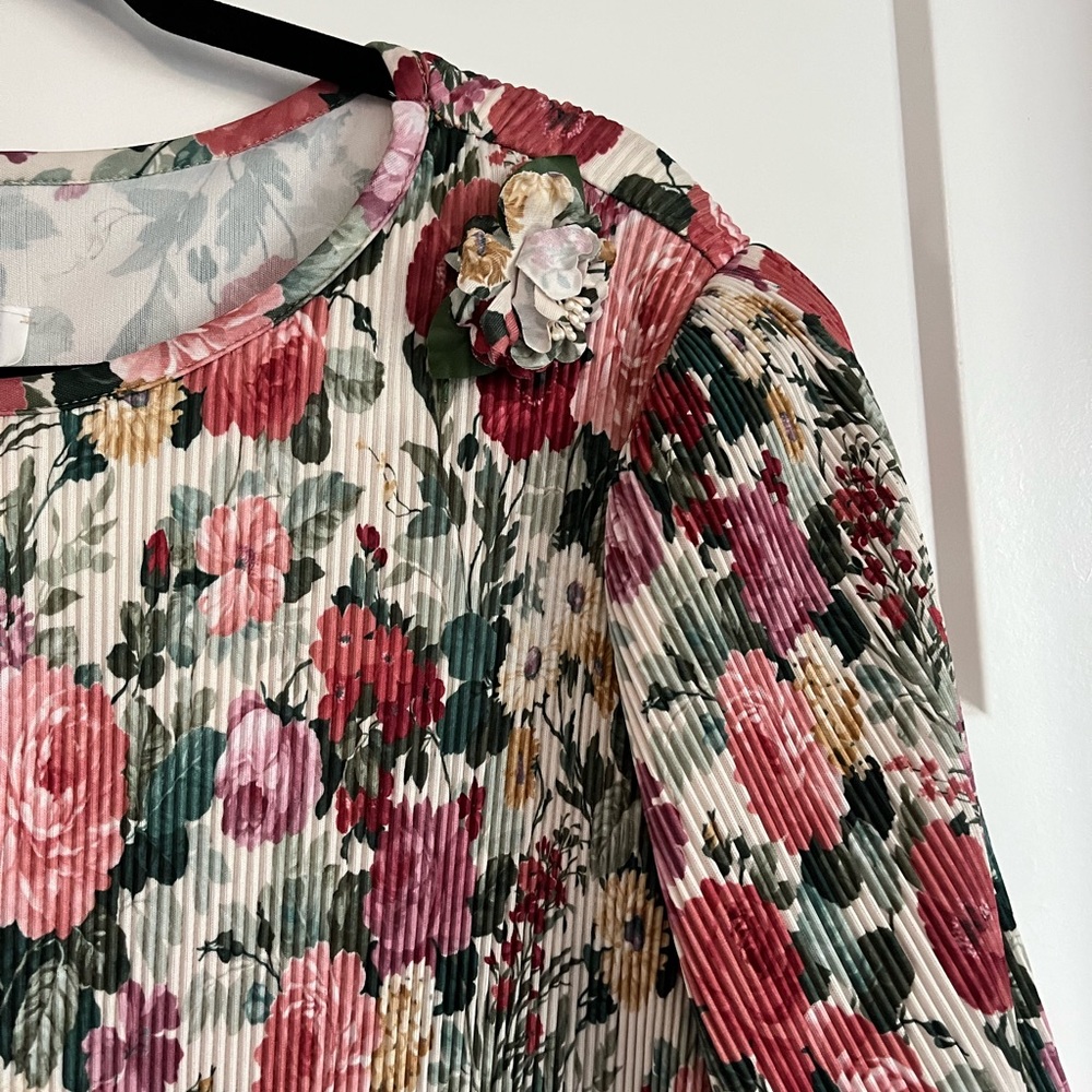 SOLD Vintage Cottagecore Floral Short Sleeve Dress Tags Attached - Picture 10 of 15